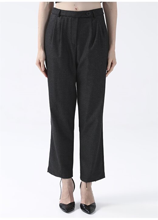 Fabrika Comfort Normal Bel Basic Siyah Kadın Pantolon CM-MILEY 2
