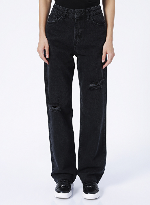 Black On Black  Siyah Mom Fit Kadın Denim Pantolon K-KEFA 2