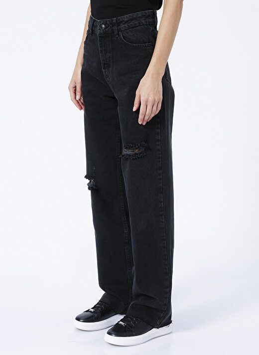 Black On Black  Siyah Mom Fit Kadın Denim Pantolon K-KEFA 3