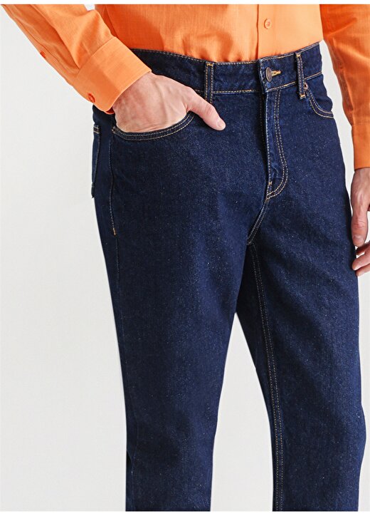 Fabrika Normal Bel Dar Paça Regular Fit Lacivert Erkek Denim Pantolon FAB 7 4