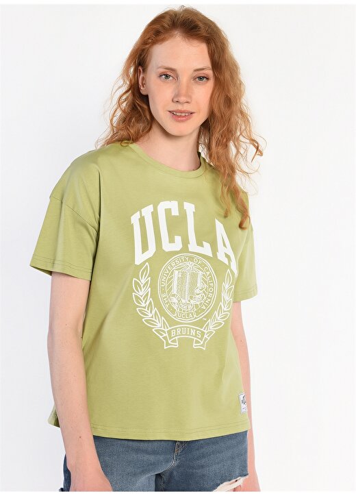 Ucla Bisiklet Yaka Yeşil Kadın T-Shirt AVALON 2