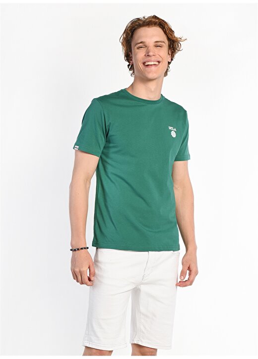 Ucla Bisiklet Yaka Yeşil Erkek T-Shirt BASS 3