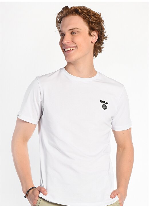 Ucla Bisiklet Yaka Beyaz Erkek T-Shirt BASS 1