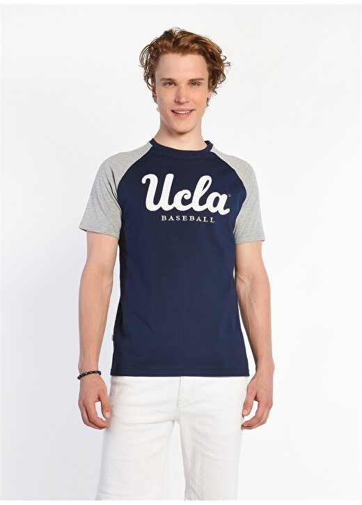 Ucla Bisiklet Yaka Lacivert Erkek T-Shirt HERMOSA 1
