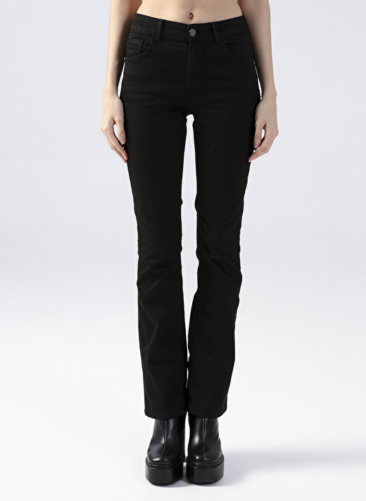 Fabrika Yüksek Bel Siyah Flare Kadın Denim Pantolon PINO-2 2