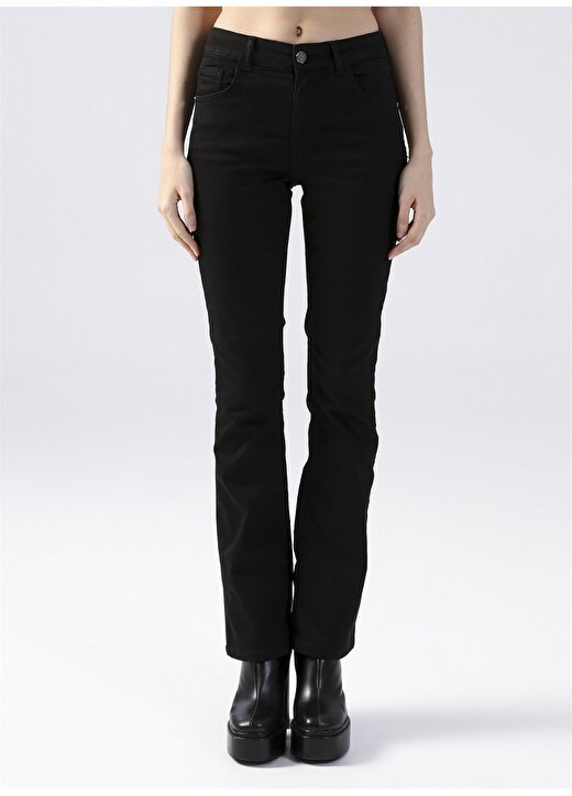 Fabrika Yüksek Bel Siyah Flare Kadın Denim Pantolon PINO-2 2
