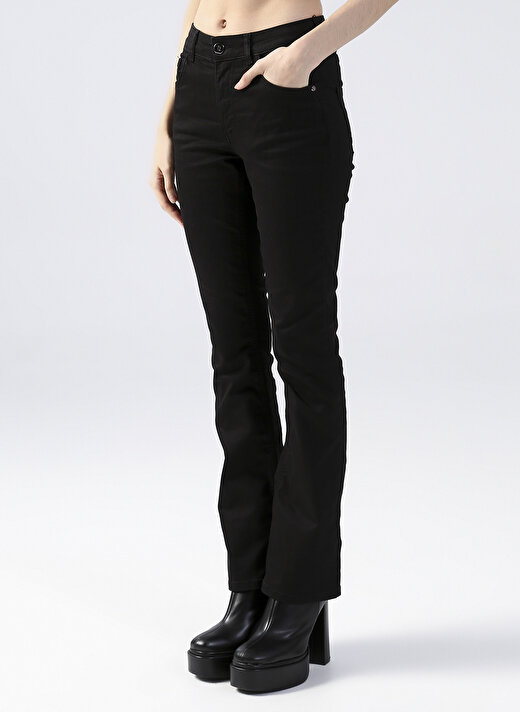 Fabrika Yüksek Bel Siyah Flare Kadın Denim Pantolon PINO-2 3