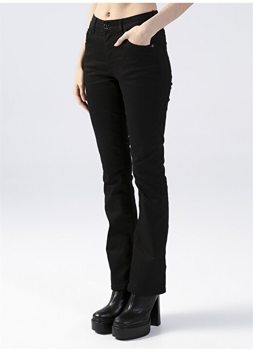 Fabrika Yüksek Bel Siyah Flare Kadın Denim Pantolon PINO-2 3