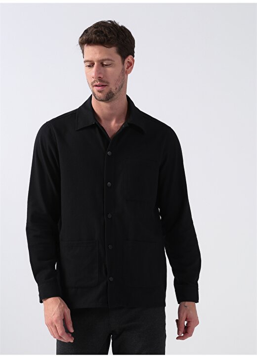 Fabrika Comfort Gömlek Yaka Düz Siyah Erkek Gömlek CM CLARKK 1 1
