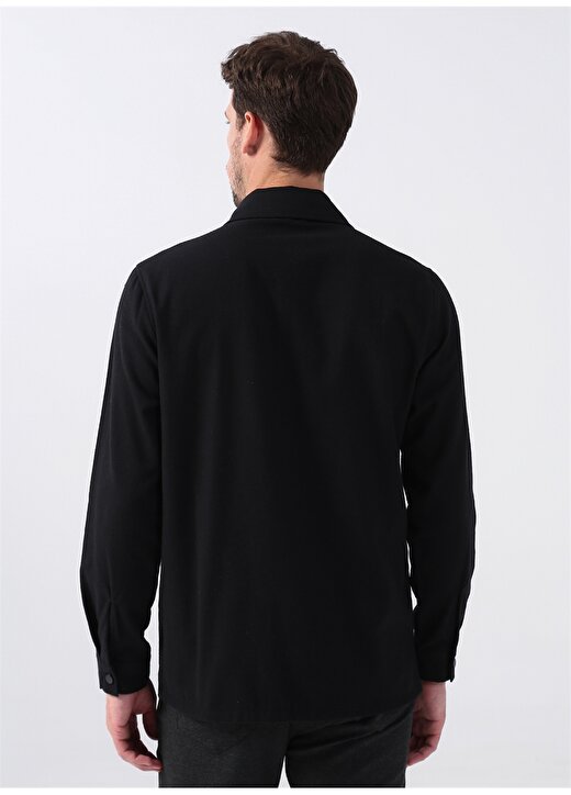 Fabrika Comfort Gömlek Yaka Düz Siyah Erkek Gömlek CM CLARKK 1 4