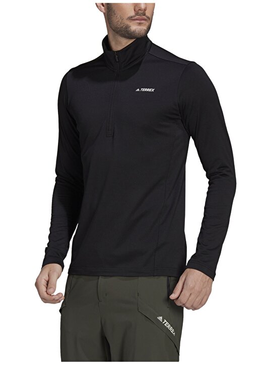 Adidas Düz Siyah Erkek Polar Sweatshirt GL3748 Everyhik 1/2 Fl 2
