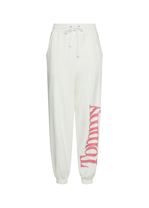 Tommy Jeans Lastikli Rahat Kalıp Beyaz Kadın Eşofman Altı DW0DW13760YBL 1