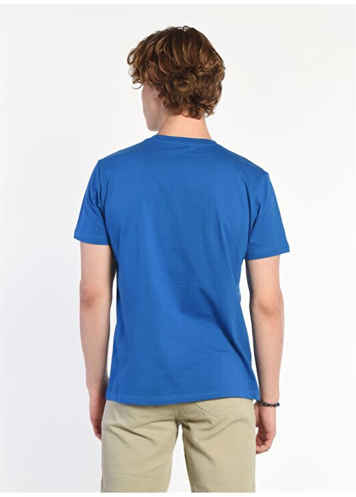 Ucla Bisiklet Yaka Baskılı Mavi Erkek T-Shirt CULVER 2