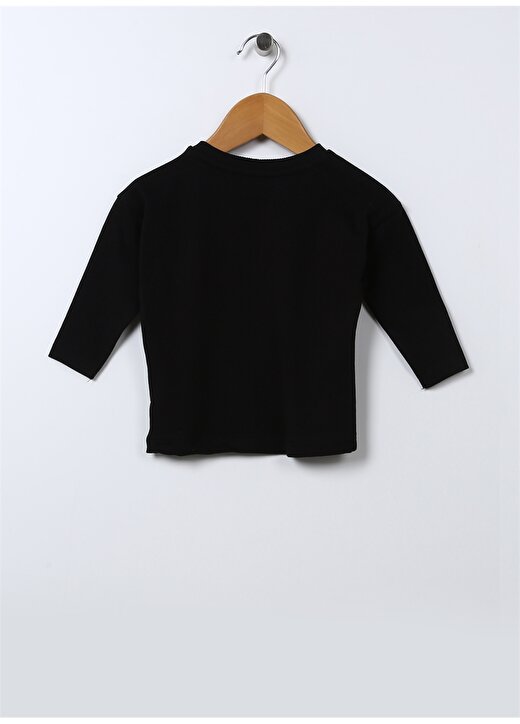 Mammaramma Nakışlı Siyah Bebek T-Shirt 22FWB-45 2
