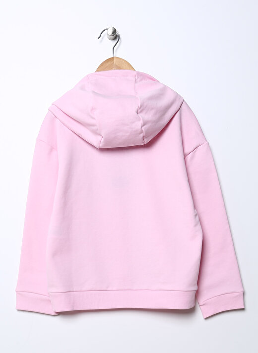 Funky Rocks Pembe Kız Çocuk Kapüşonlu Uzun Kollu Baskılı Sweatshirt DFG-30   2