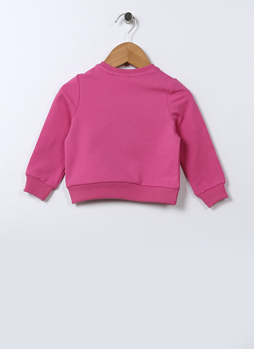 Mammaramma Koyu Pembe Kız Bebek Bisiklet Yaka Uzun Kollu Baskılı Sweatshirt 22FWG-51    2