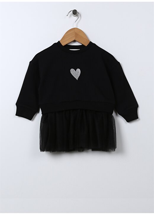 Mammaramma Nakışlı Siyah Bebek Elbise 22FWG-45 1