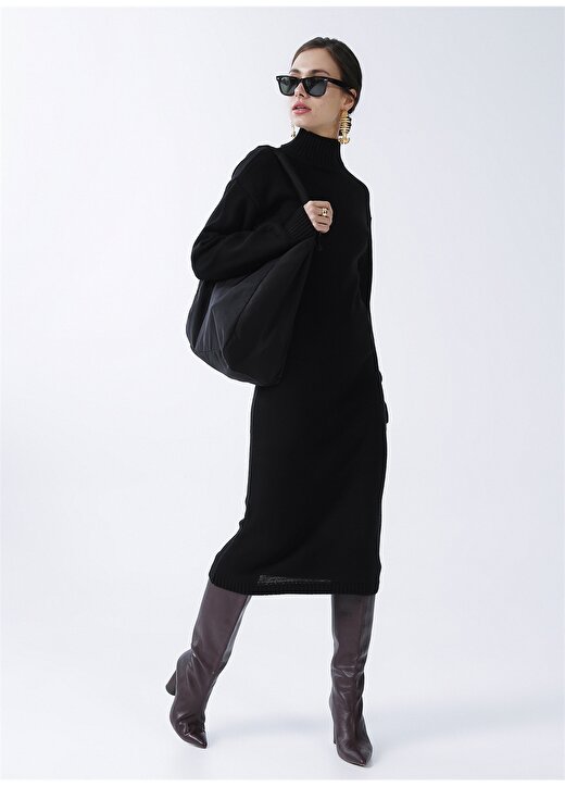 Fabrika Comfort Siyah Kadın Düz Elbise CM-LONDON 3