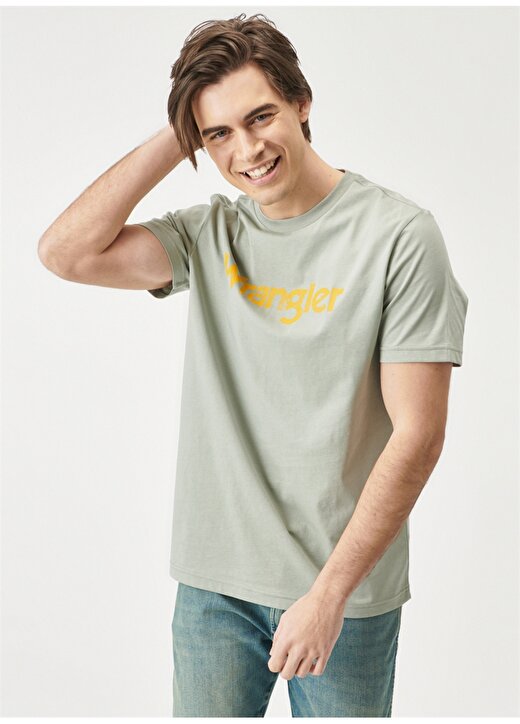 Wrangler Haki Erkek T-Shirt Lightweight SS Logo Cneck T-Shirt 4