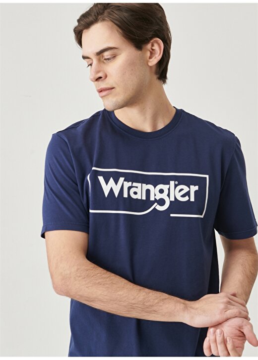 Wrangler Lacivert Erkek T-Shirt Lightweight SS Frame Logo Cneck Tee 2