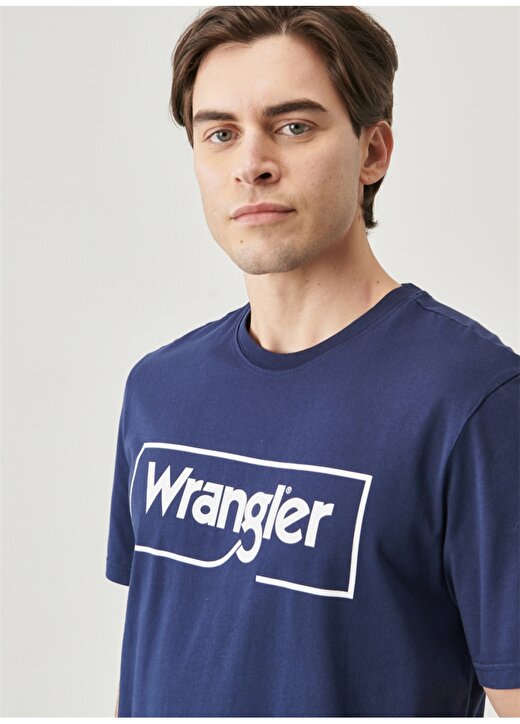 Wrangler Lacivert Erkek T-Shirt Lightweight SS Frame Logo Cneck Tee 3