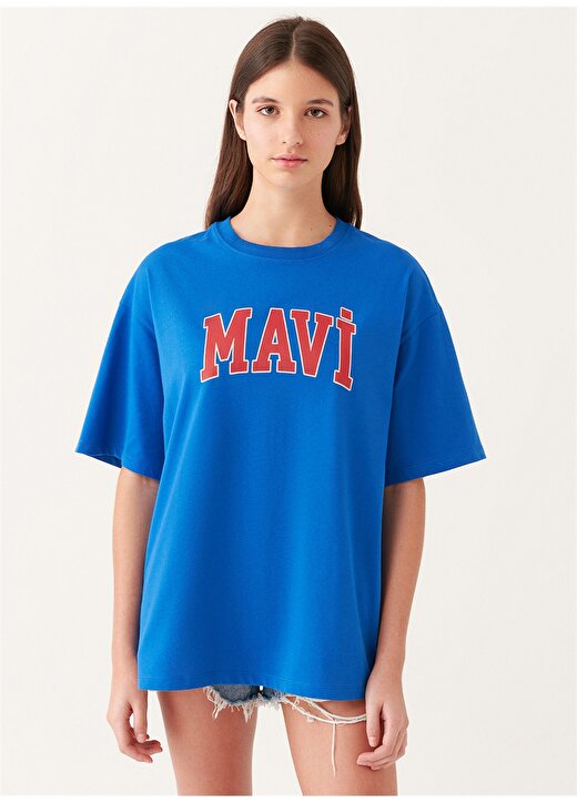 Mavi Oversize Mavi Kadın Standart Beden T-Shirt M1600843-70903 3