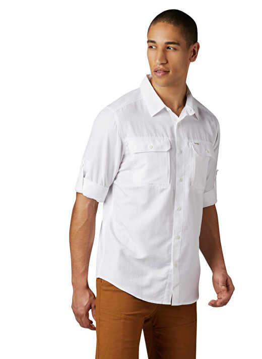 Mountain Hardwear Düz Beyaz Erkek Gömlek 1648751100 OM7043 1