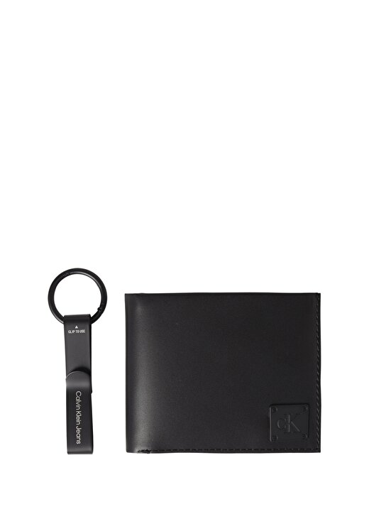 Calvin Klein Siyah Erkek Cüzdan-Anahtarlık Tk BIFOLD W/COIN + DRING KEYFOB 1