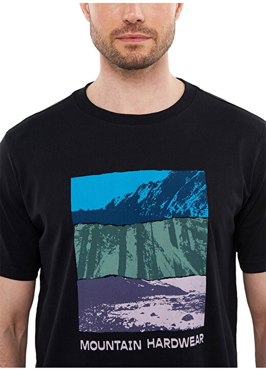 Mountain Hardwear O Yaka Baskılı Siyah Erkek T-Shirt 9120421010 MT0020 1