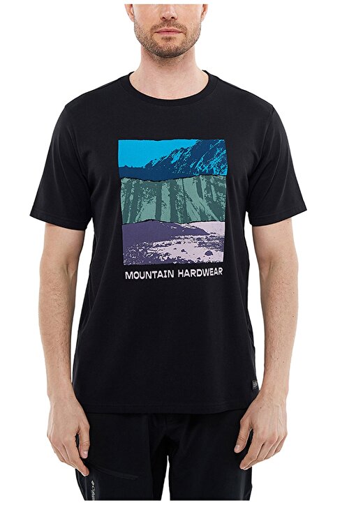 Mountain Hardwear O Yaka Baskılı Siyah Erkek T-Shirt 9120421010 MT0020 2
