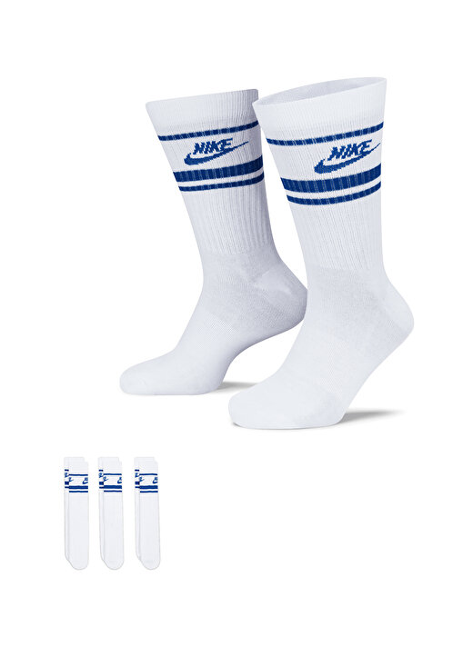 Nike Beyaz Unisex Çorap DX5089 105 U NK NSW EVERYDAY ESSENT 1