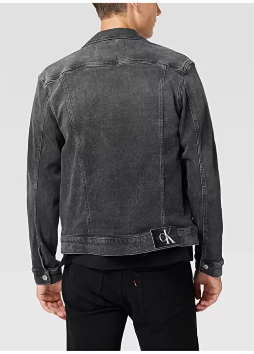 Calvin Klein Jeans Gri Erkek Düz Denim Ceket J30J321006-1BY_MODERN ESSENTIAL DEN 2