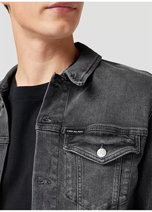 Calvin Klein Jeans Gri Erkek Düz Denim Ceket J30J321006-1BY_MODERN ESSENTIAL DEN 3