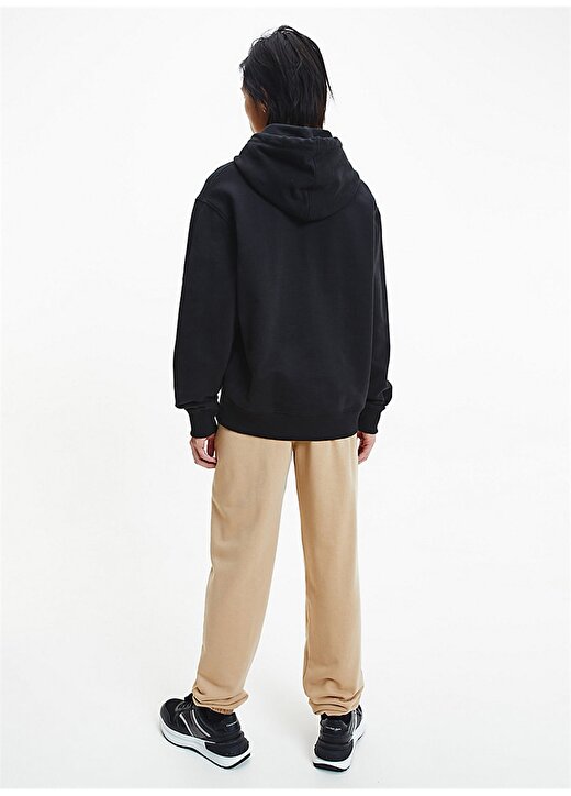 Calvin Klein Jeans Siyah Erkek Kapüşonlu Baskılı Sweatshirt J30J320604-BEH_STACKED LOGO HOODIE 2