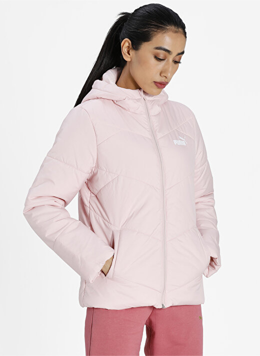 Puma Pembe Kadın Kapüşonlu   Mont 58764836 ESS Padded Jacket 2