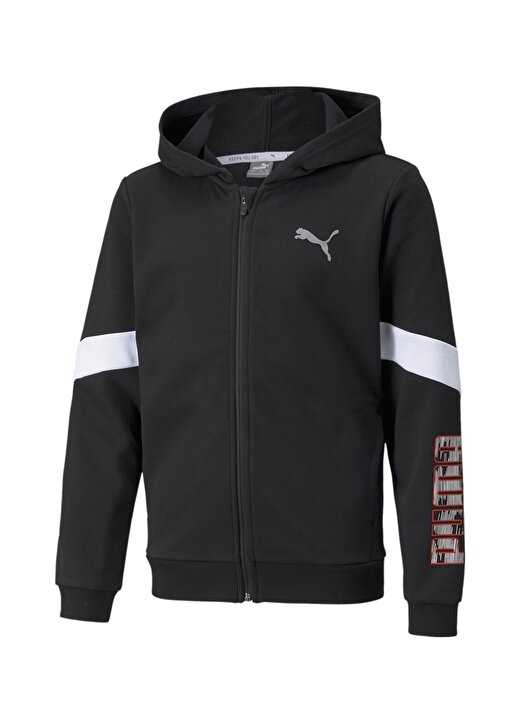 Puma Siyah Erkek Çocuk Kapüşonlu Uzun Kollu Düz Sweatshirt 58920201 Active Sport Full-Zip Hood 1