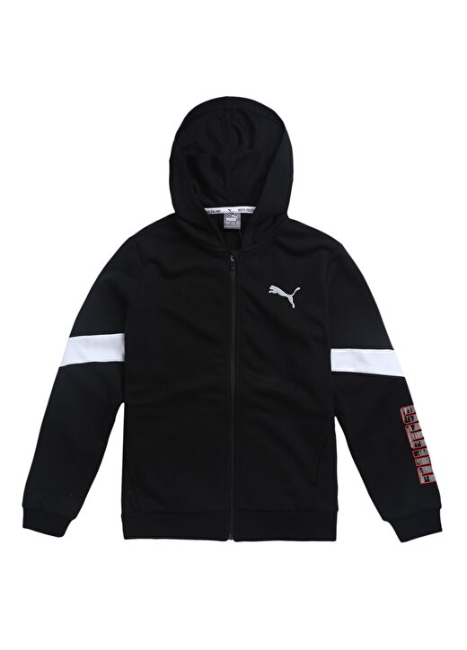 Puma Siyah Erkek Çocuk Kapüşonlu Uzun Kollu Düz Sweatshirt 58920201 Active Sport Full-Zip Hood 2