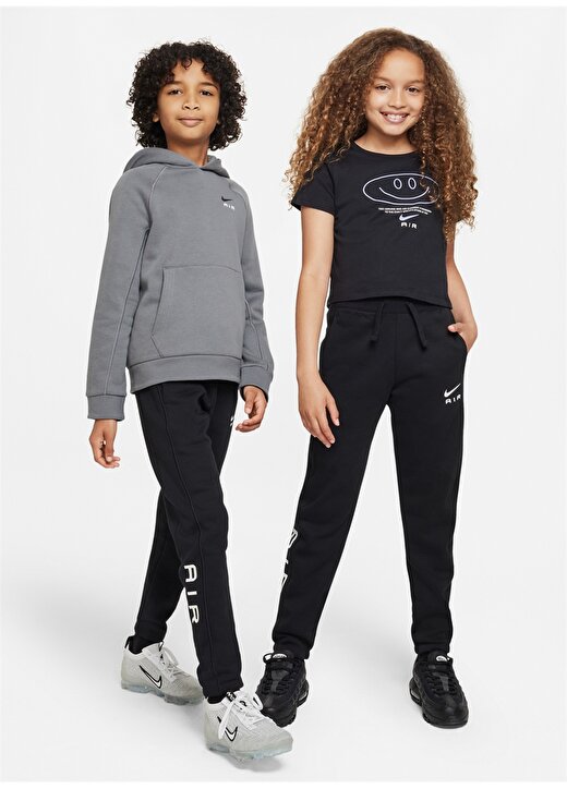 Nike Siyah Erkek Çocuk Lastikli Düz Eşofman Altı DQ9106-010 K NSW NIKE AIR PANT 1