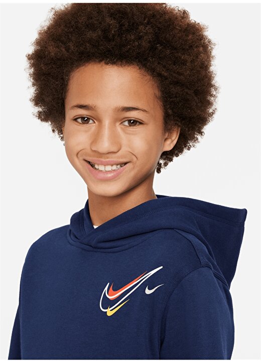 Nike Çocuk Lacivert Kapüşonlu Sweatshirt DX2295-410 B NSW SOS FLC PO HOODIE 2