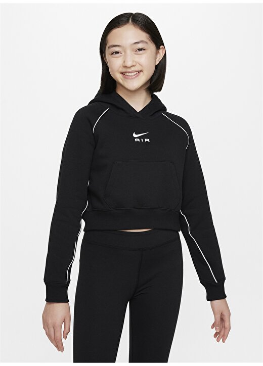 Nike Kız Çocuk Siyah Sweatshırt DQ8932-010 G NSW AIR FT HOODIE 3
