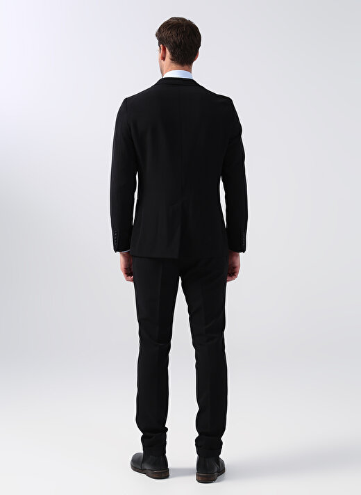 Fabrika Normal Bel Slim Fit Siyah Erkek Takım Elbise JAMIS2 4