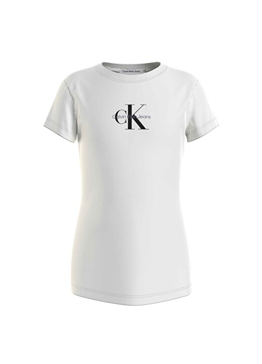 Calvin Klein Düz Beyaz Kız Çocuk T-Shirt IG0IG01470 1
