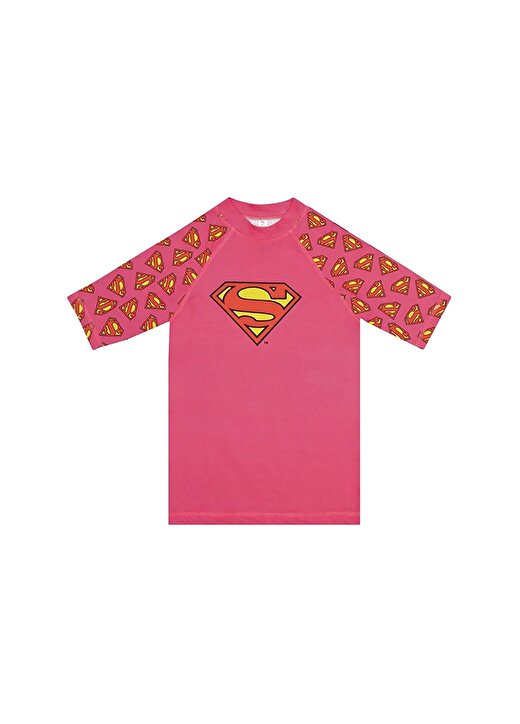 Slipstop Çok Renkli Kız Çocuk Bisiklet Yaka Yarım Kollu Dar Baskılı T-Shirt ST21110036 Super Girl T-Shirt 1