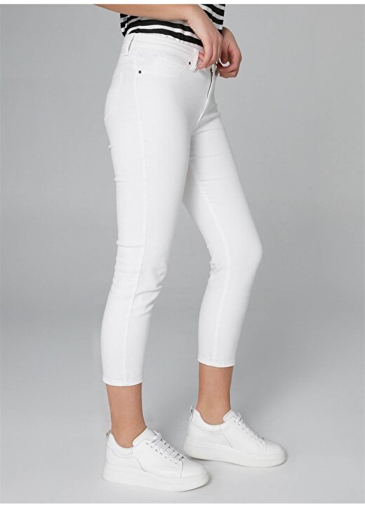 Faik Sönmez Normal Bel Slim Fit Beyaz Kadın Pantolon B00044 3
