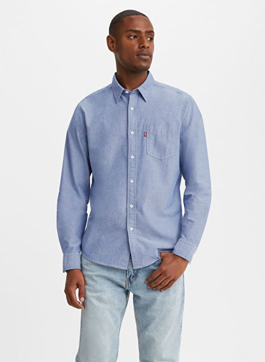 Levis Mavi Erkek Gömlek CLASSIC 1 PKT STANDARD NAVY PEONY 1