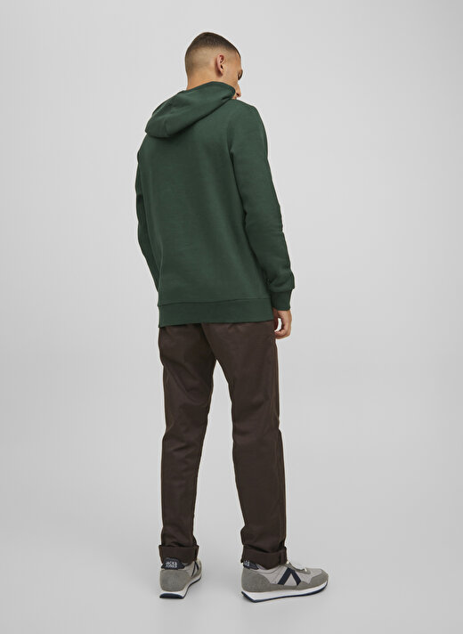 Jack & Jones Kapüşon Yaka Koyu Yeşil Erkek Sweatshırt 12152840_JJECORP LOGO SWEAT HOOD NO 4