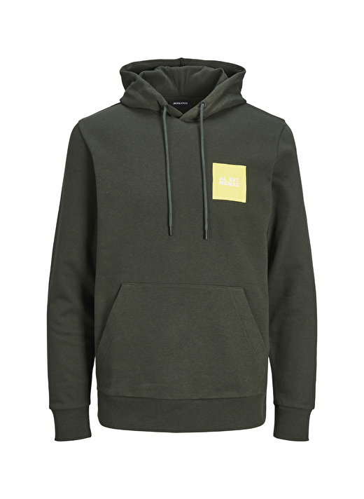 Jack & Jones Kapüşon Yaka Koyu Yeşil Erkek Sweatshırt 12213245_JJLOCK SWEAT HOOD 1