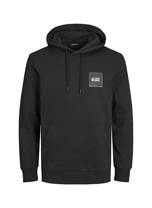 Jack & Jones Kapüşon Yaka Siyah Erkek Sweatshırt 12213245_JJLOCK SWEAT HOOD 1