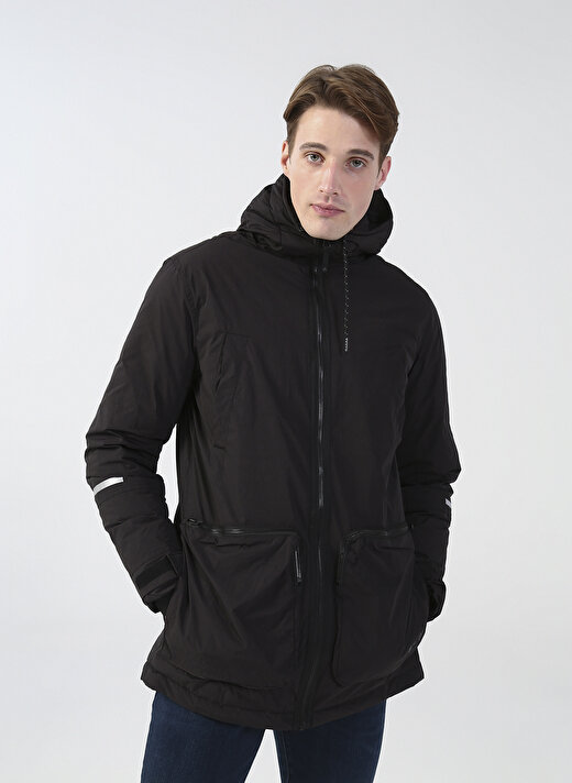 Jack & Jones Siyah Erkek Kapüşonlu   Mont 12215407_JCOMOTION PARKA 3