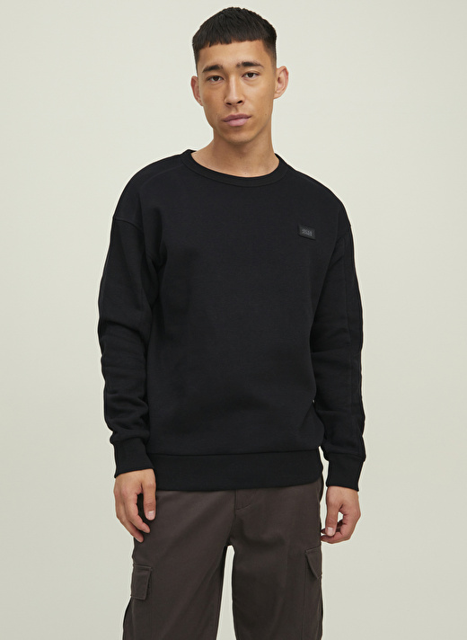 Jack & Jones Bisiklet Yaka Siyah Erkek Sweatshırt 12216345_JCOCLASSIC CREW NECK SWEAT 3